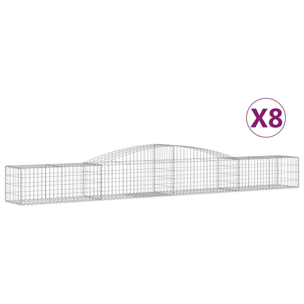 vidaXL Gabions avec arche 8 pcs 400x50x40/60cm Fer galvanisé
