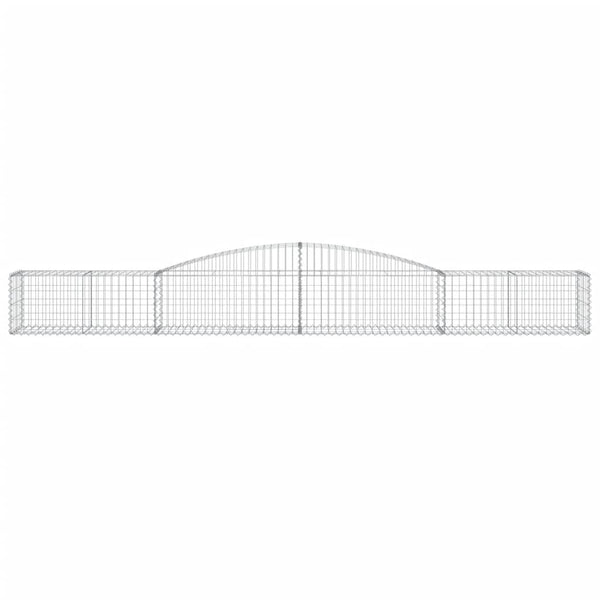 Gabionen mit Hochbogen 9 Stk. 400x50x40/60cm Verzinktes Eisen