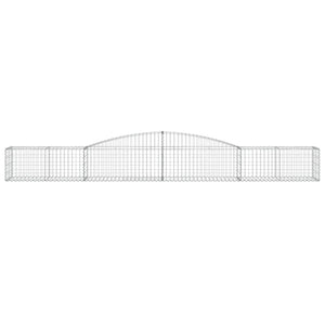 Gabionen mit Hochbogen 10 Stk. 400x50x40/60cm Verzinktes Eisen
