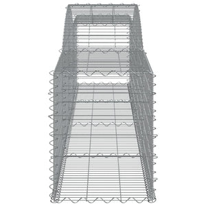 Gabionen mit Hochbogen 2 Stk. 400x50x60/80 cm Verzinktes Eisen