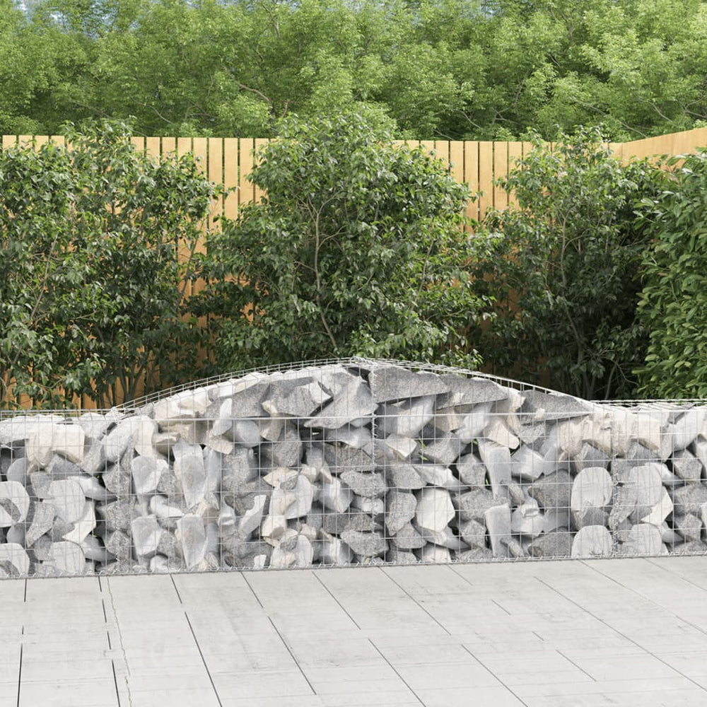 vidaXL Gabions avec arche 3 pces 400x50x60/80cm Fer galvanisé