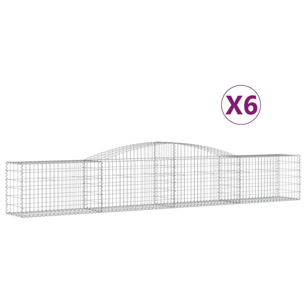 vidaXL Gabions avec arche 6 pcs 400x50x60/80 cm Fer galvanisé