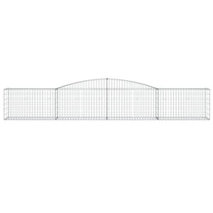 Gabionen mit Hochbogen 6 Stk. 400x50x60/80cm Verzinktes Eisen
