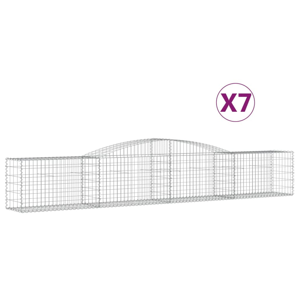 vidaXL Gabions avec arche haute 7 pcs 400x50x60/80cm Fer galvanisé
