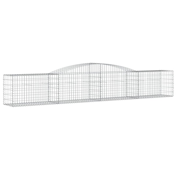 Gabionen mit Hochbogen 7 Stk. 400x50x60/80cm Verzinktes Eisen