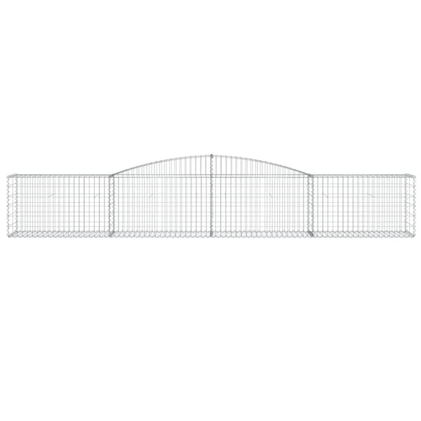 Gabionen mit Hochbogen 8 Stk. 400x50x60/80cm Verzinktes Eisen