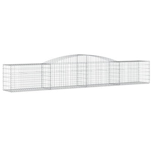 Gabionen mit Hochbogen 10 Stk. 400x50x60/80cm Verzinktes Eisen
