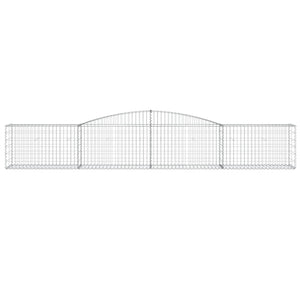 Gabionen mit Hochbogen 10 Stk. 400x50x60/80cm Verzinktes Eisen