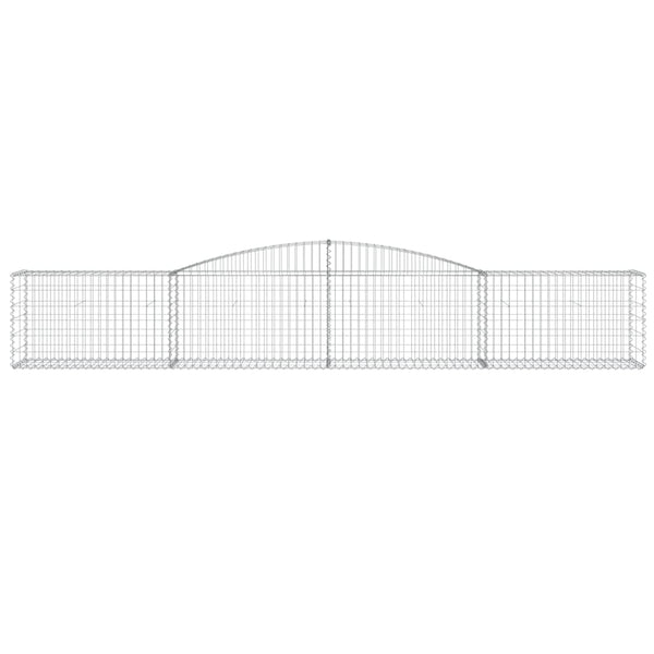 Gabionen mit Hochbogen 10 Stk. 400x50x60/80cm Verzinktes Eisen