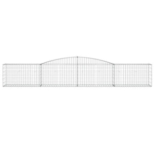 Gabionen mit Hochbogen 25 Stk. 400x50x60/80cm Verzinktes Eisen