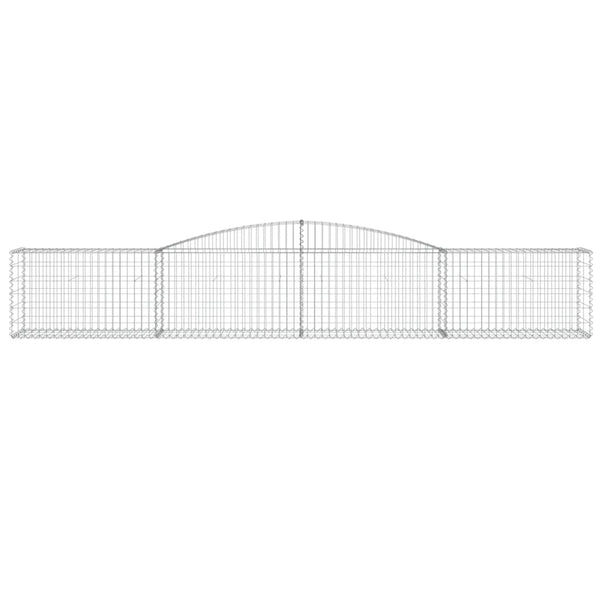 Gabionen mit Hochbogen 25 Stk. 400x50x60/80cm Verzinktes Eisen