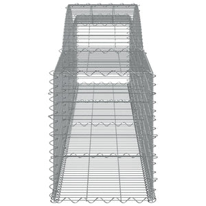 Gabionen mit Hochbogen 25 Stk. 400x50x60/80cm Verzinktes Eisen