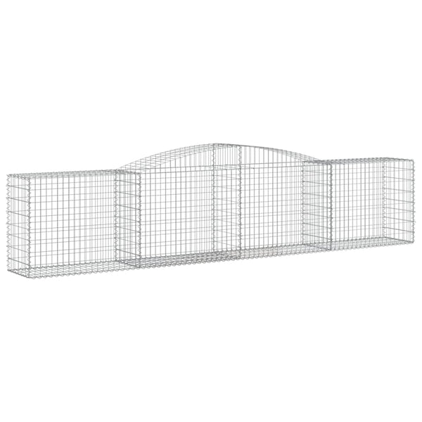 Gabionen mit Hochbogen 2 Stk. 400x50x80/100cm Verzinktes Eisen