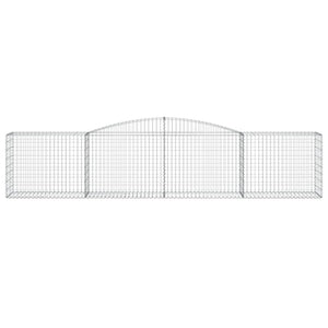 Gabionen mit Hochbogen 2 Stk. 400x50x80/100cm Verzinktes Eisen