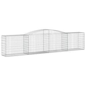 Gabionen mit Hochbogen 4 Stk. 400x50x80/100cm Verzinktes Eisen