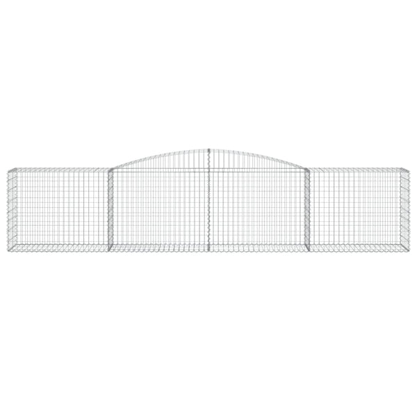 Gabionen mit Hochbogen 4 Stk. 400x50x80/100cm Verzinktes Eisen