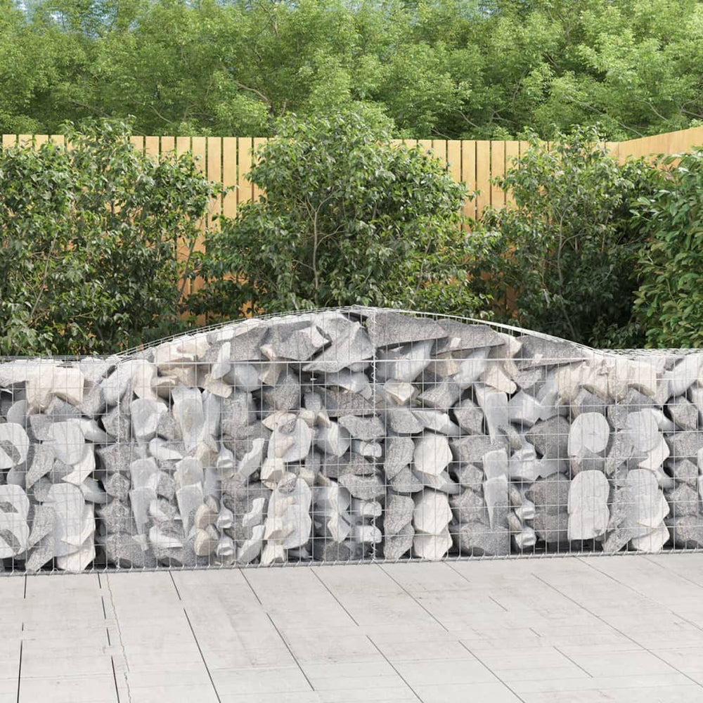vidaXL Gabions avec arche 6 pcs 400x50x80/100cm Fer galvanisé
