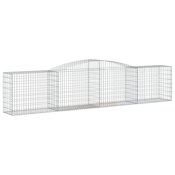 Gabionen mit Hochbogen 7 Stk. 400x50x80/100cm Verzinktes Eisen