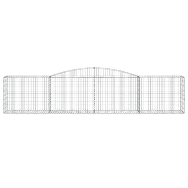 Gabionen mit Hochbogen 8 Stk. 400x50x80/100cm Verzinktes Eisen
