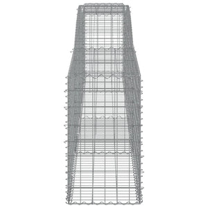 Gabionen mit Hochbogen 8 Stk. 400x50x80/100cm Verzinktes Eisen