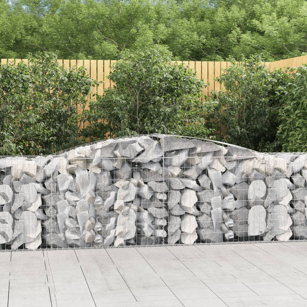 vidaXL Gabions avec arc élevé 8 pcs 400x50x80/100 cm Fer galvanisé