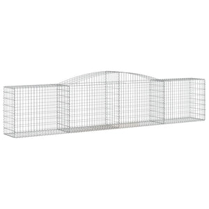 Gabionen mit Hochbogen 9 Stk. 400x50x80/100cm Verzinktes Eisen