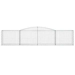 Gabionen mit Hochbogen 9 Stk. 400x50x80/100cm Verzinktes Eisen