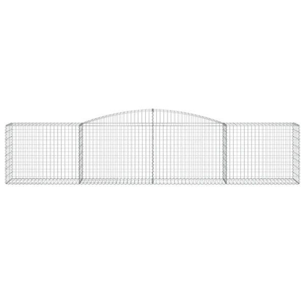 Gabionen mit Hochbogen 9 Stk. 400x50x80/100cm Verzinktes Eisen