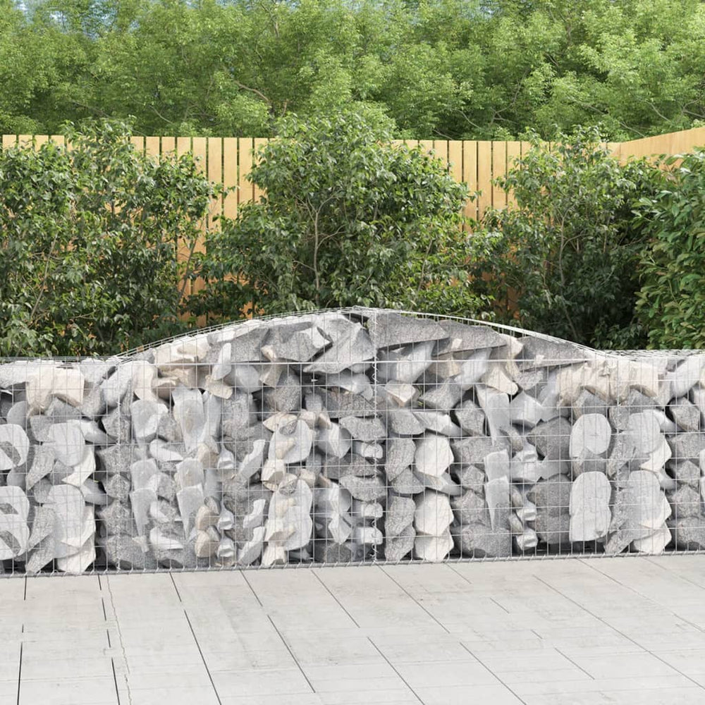 vidaXL Gabions à arc élevé 9 pcs 400x50x80/100cm Fer galvanisé
