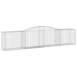 Gabionen mit Hochbogen 15 Stk. 400x50x80/100cm Verzinktes Eisen