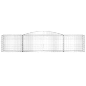 Gabionen mit Hochbogen 15 Stk. 400x50x80/100cm Verzinktes Eisen