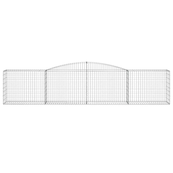 Gabionen mit Hochbogen 15 Stk. 400x50x80/100cm Verzinktes Eisen