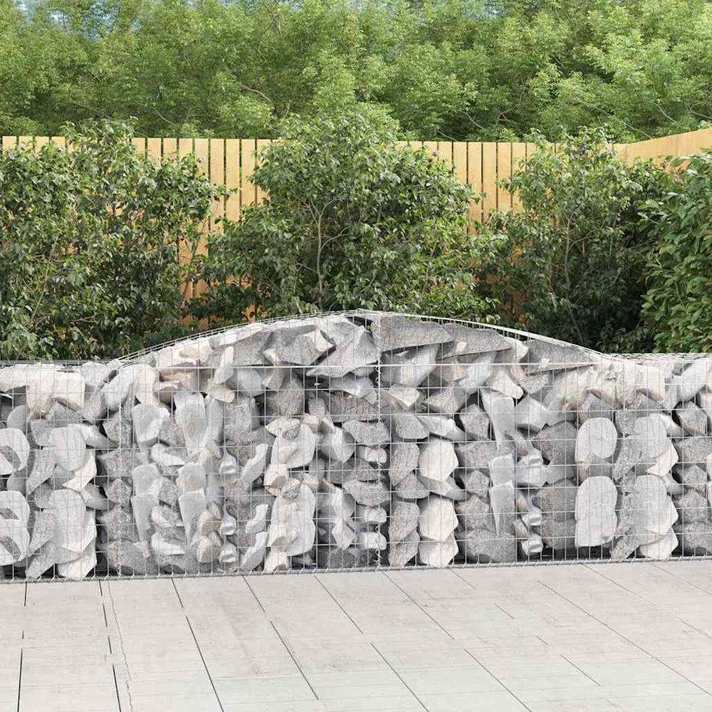 vidaXL Gabions avec arc surélevé 15 pcs 400x50x80/100cm Fer galvanisé