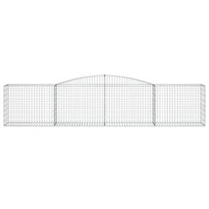 Gabionen mit Hochbogen 20 Stk. 400x50x80/100cm Verzinktes Eisen