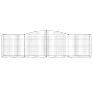 Gabionen mit Hochbogen 4 Stk. 400x50x100/120cm Verzinktes Eisen