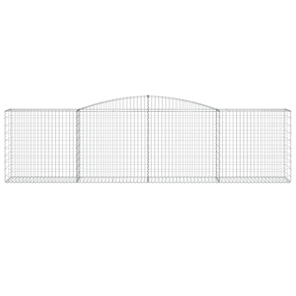Gabionen mit Hochbogen 4 Stk. 400x50x100/120cm Verzinktes Eisen