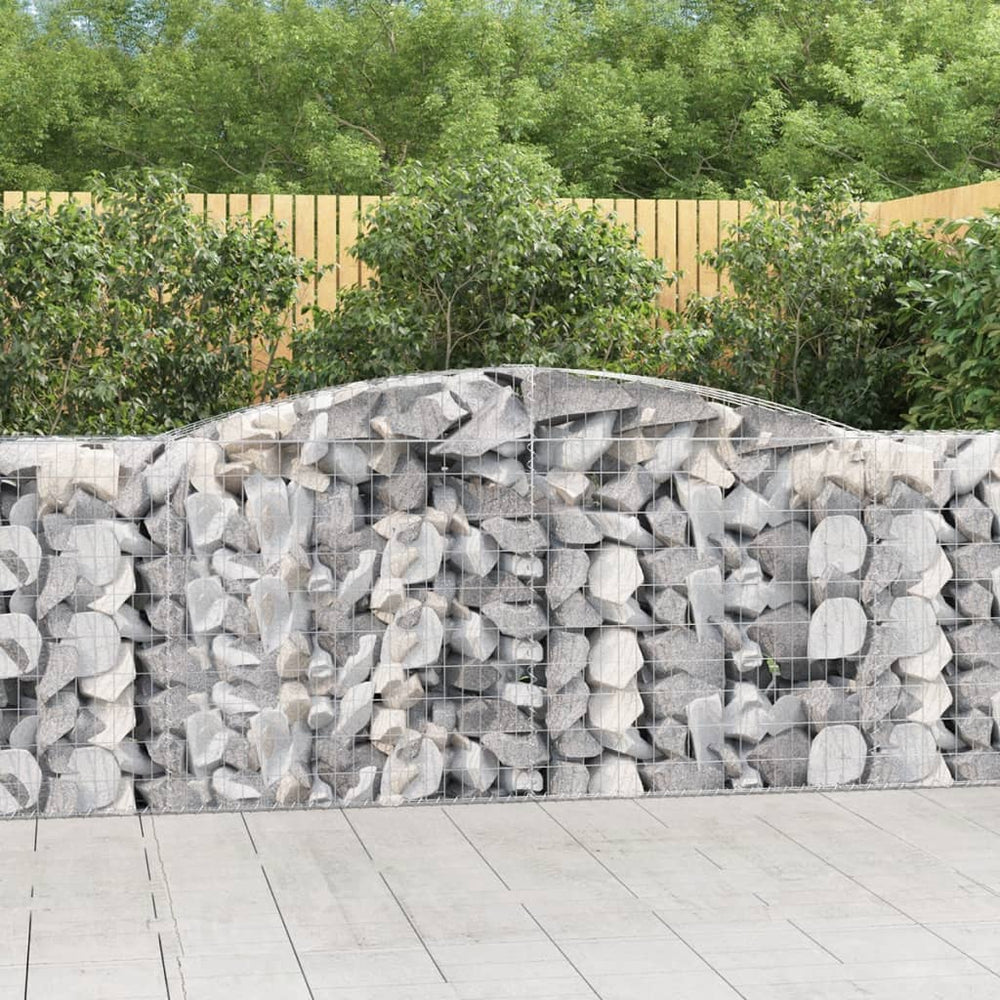 vidaXL Gabions avec arc surélevé 4 pcs 400x50x100/120 cm Fer galvanisé
