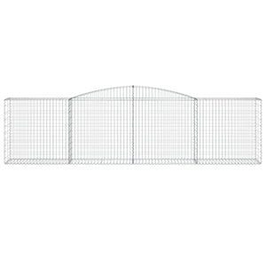 Gabionen mit Hochbogen 5 Stk. 400x50x100/120cm Verzinktes Eisen