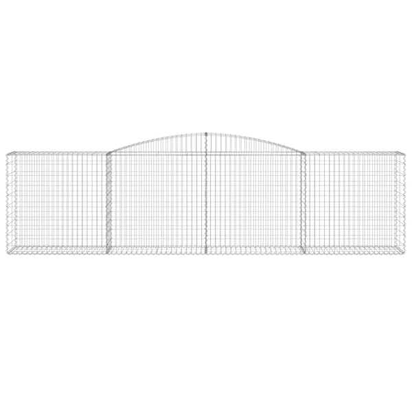 Gabionen mit Hochbogen 6 Stk. 400x50x100/120cm Verzinktes Eisen
