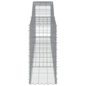 Gabionen mit Hochbogen 8 Stk. 400x50x100/120cm Verzinktes Eisen