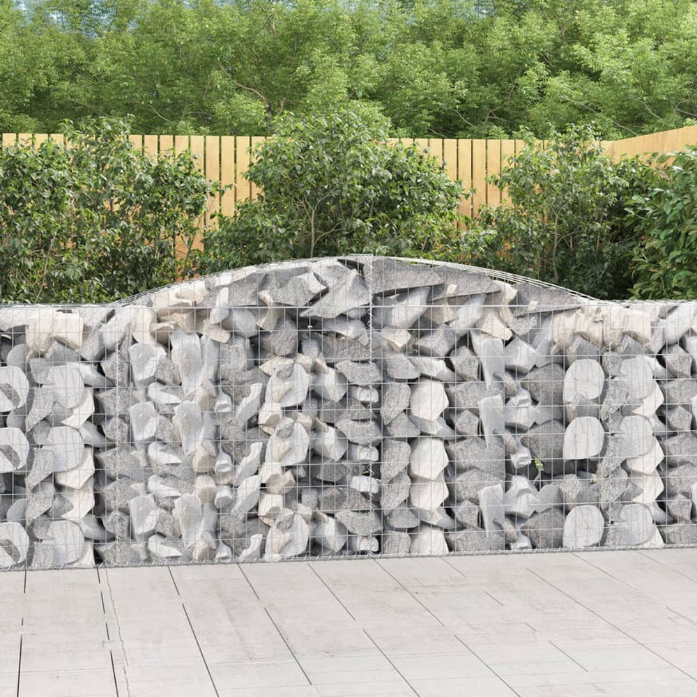 vidaXL Gabions avec arche 8 pcs 400x50x100/120 cm Fer galvanisé