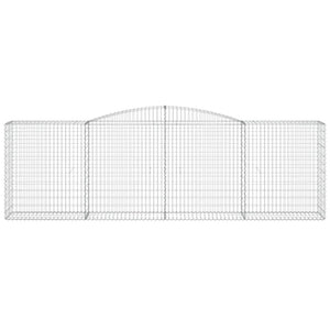 Gabionen mit Hochbogen 3 Stk. 400x50x120/140cm Verzinktes Eisen