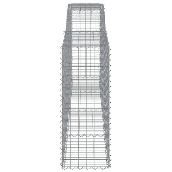 Gabionen mit Hochbogen 4 Stk. 400x50x120/140cm Verzinktes Eisen