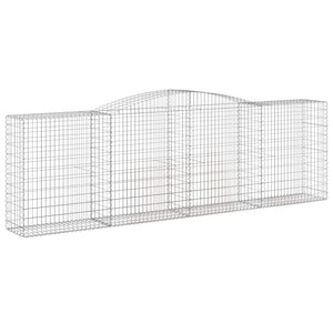 Gabionen mit Hochbogen 6 Stk. 400x50x120/140cm Verzinktes Eisen