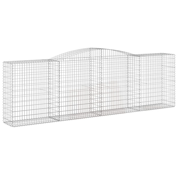Gabionen mit Hochbogen 6 Stk. 400x50x120/140cm Verzinktes Eisen