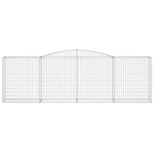 Gabionen mit Hochbogen 6 Stk. 400x50x120/140cm Verzinktes Eisen