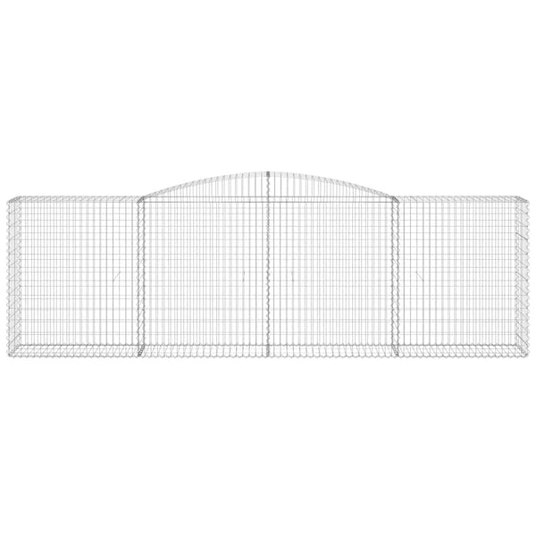 Gabionen mit Hochbogen 6 Stk. 400x50x120/140cm Verzinktes Eisen
