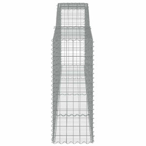 Gabionen mit Hochbogen 6 Stk. 400x50x120/140cm Verzinktes Eisen