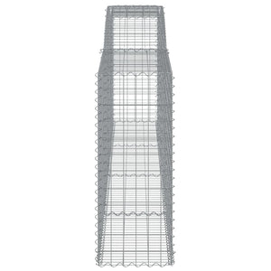 Gabionen mit Hochbogen 9 Stk. 400x50x120/140cm Verzinktes Eisen