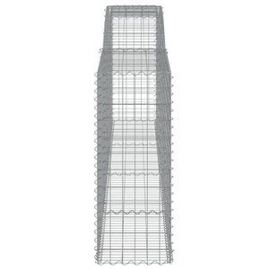 Gabionen mit Hochbogen 15 Stk 400x50x120/140cm Verzinktes Eisen